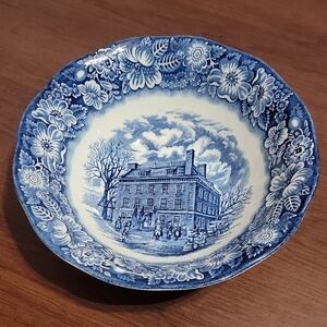 Liberty Blue Fraunces Tavern Vegetable Bowl Made In England